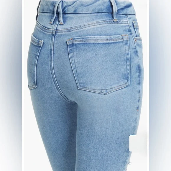 Good American Good Waist Skinny High Rise Blue Jeans Tummy Tech Size 2 /26 - Picture 3 of 16